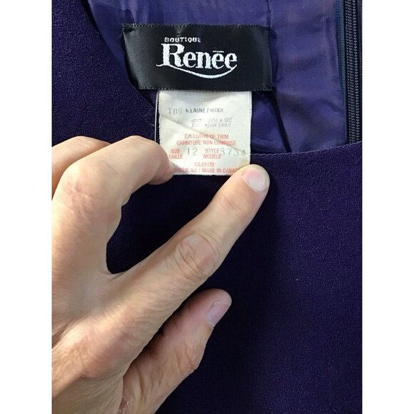 Vintage Woman’s Purple Boutique Renee Dress and Overcoat Size 12 💜 - Picture 8 of 8